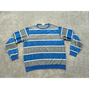 Vintage Valiant Pullover Mens Extra Large Sweater Blue Striped‎ Long Sleeve